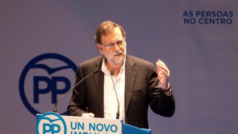 Mariano Rajoy , durante su intervenci&oacute;n en el Congreso Provincial de PP de Pontevedra