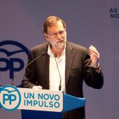 Mariano Rajoy , durante su intervención en el Congreso Provincial de PP de Pontevedra