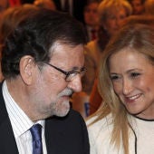 Mariano Rajoy y Cristina Cifuentes en una convención sobre empleo