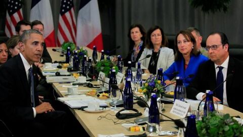 Barack Obama y Fran&ccedil;ois Hollande durante la Cumbre de Seguridad Nuclear en Washington