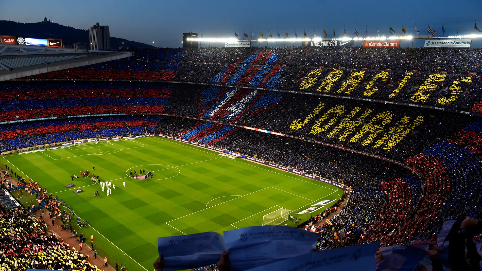El espectáculo mosaico del Camp Nou
