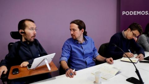 Echenique, Iglesias y Errej&oacute;n durante el Consejo Ciudadano