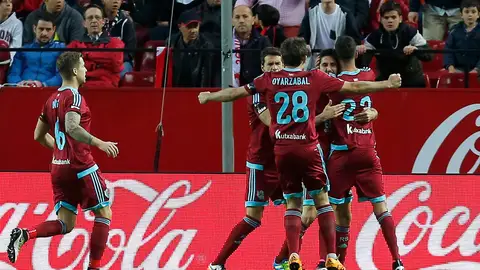 La Real Sociedad festeja un gol La Real Sociedad festeja un gol