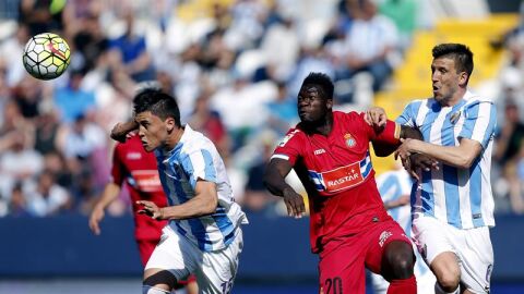 Instant&aacute;nea del M&aacute;laga - Espanyol en la jornada 31 de Liga