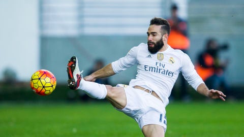 Dani Carvajal en un partido con el Real Madrid