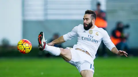 Dani Carvajal en un partido con el Real Madrid Dani Carvajal en un partido con el Real Madrid