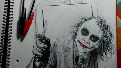 Dibujo de 'El Jocker' hecho por @dartatoo