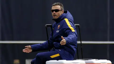 Luis Enrique, en el entrenamiento del Barcelona Luis Enrique, en el entrenamiento del Barcelona