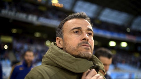 Luis Enrique, en la banda de Anoeta
