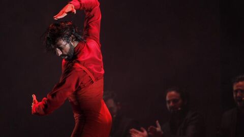 El bailaor Eduardo Guerrero durante la presentaci&oacute;n del espect&aacute;culo "Las Minas Puerto Flamenco"