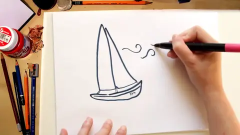 Como dibujar un Barco - dibujos de verano Dibujando con Coccinelle