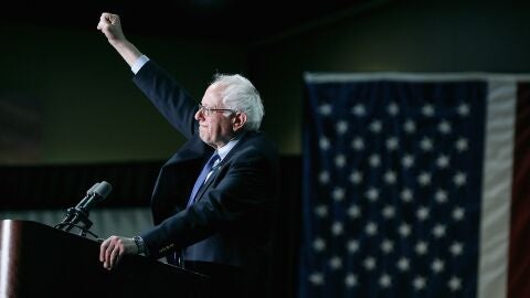 Bernie Sanders en un mitin