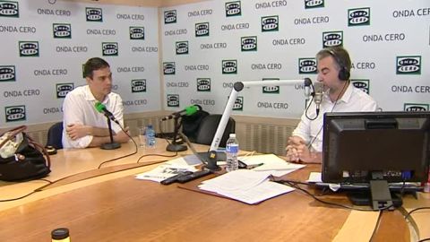 Pedro S&aacute;nchez durante la entrevista en M&aacute;s de Uno