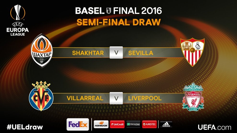 Shakhtar-Sevilla y Villarreal-Liverpool, semifinales de Europa League Shakhtar-Sevilla y Villarreal-Liverpool, semifinales de Europa League