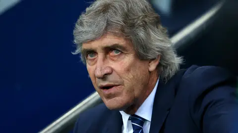 El entrenador Manuel Pellegrini El entrenador Manuel Pellegrini