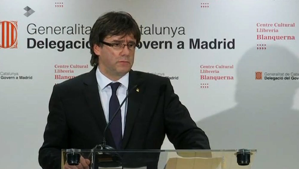 Carles Puigdemont en rueda de prensa