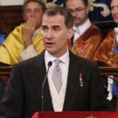 El Rey Felipe VI, durante la ceremonia del Premio Cervantes
