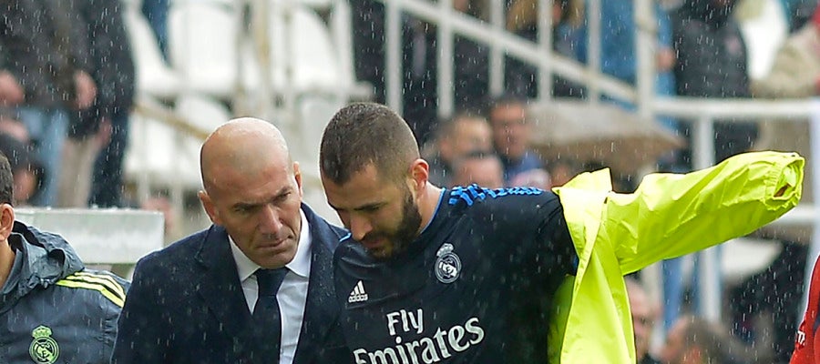 Karim Benzema lesionado en Vallecas