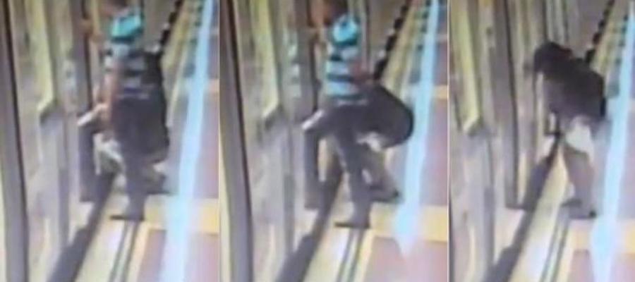 Imágenes difundidas por La Vanguardia de una mujer orinando en el Metro de Barcelona Imágenes difundidas por La Vanguardia de una mujer orinando en el Metro de Barcelona