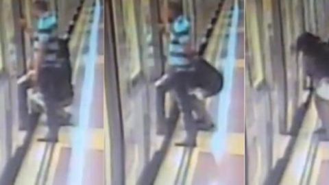 Im&aacute;genes difundidas por La Vanguardia de una mujer orinando en el Metro de Barcelona
