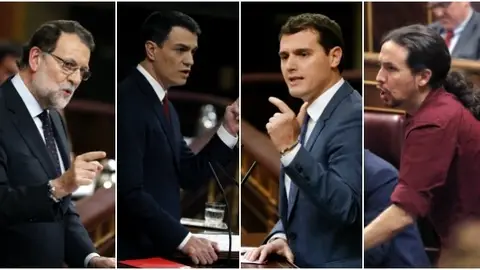 Iglesias, Rivera, Sánchez y Rajoy, en el Congreso Iglesias, Rivera, Sánchez y Rajoy, en el Congreso
