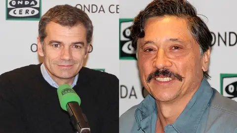 Toni Cantó y Carlos Bardem, en Más de uno. Toni Cantó y Carlos Bardem, en Más de uno.