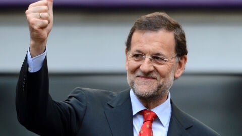 Mariano Rajoy durante un partido de la selecci&oacute;n espa&ntilde;ola