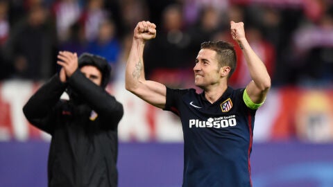 Gabi celebra la victoria del Atl&eacute;tico de Madrid