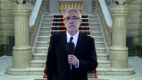 Gaspar Llamazares, durante un entrevista en Espejo Público Gaspar Llamazares, durante un entrevista en Espejo Público