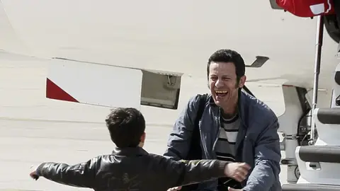 Javier Espinosa al ser liberado tras meses de secuestro Javier Espinosa al ser liberado tras meses de secuestro