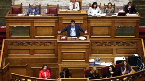 Alexis Tsipras, en el Parlamento griego