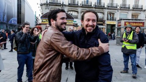 Alberto Garz&oacute;n y Pablo Iglesias