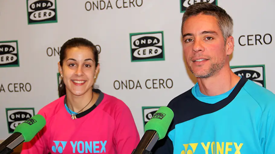 Carolina Marín y su entrenador, Fernando Rivas Carolina Marín y su entrenador, Fernando Rivas