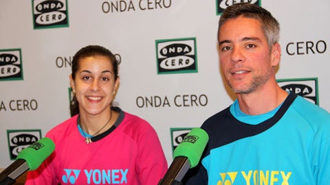 Carolina Mar&iacute;n y su entrenador, Fernando Rivas