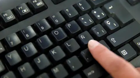 Teclado de un ordenador. Vista del teclado de un ordenador.