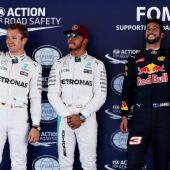 Hamilton, Rosberg y Ricciardo tras la clasificación del GP de España