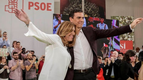 Susana D&iacute;az presenta a Pedro S&aacute;nchez como "el candidato de todos" y con "unanimidad del PSOE"