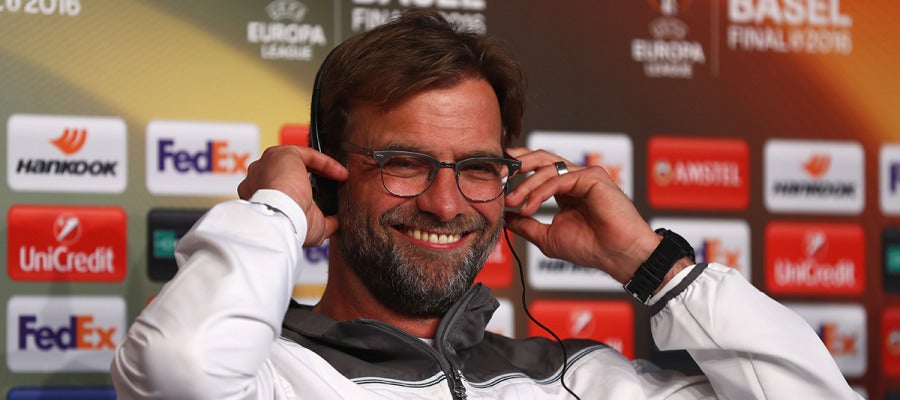 Jurgen Klopp en rueda de prensa previo a la final de la Europa League Jurgen Klopp en rueda de prensa previo a la final de la Europa League