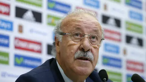 Vicente del Bosque atiende a los periodistas en Las Rozas Vicente del Bosque atiende a los periodistas en Las Rozas
