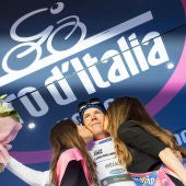 Bob Jungels, en el podio del Giro de Italia