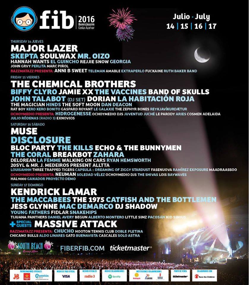 El FIB 2016 presenta el cartel definitivo El FIB 2016 presenta el cartel definitivo