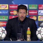 Simeone, durante la rueda de prensa posterior a la final de la Champions