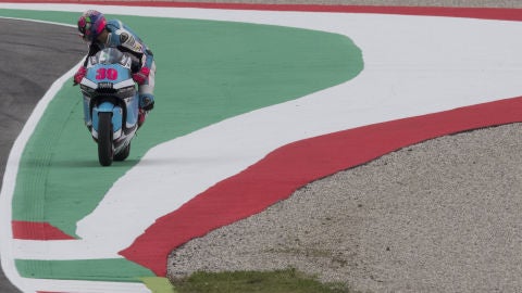 Luis Salom, durante el GP de Catalu&ntilde;a