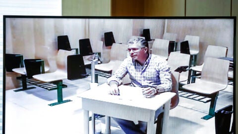 Francisco Granados, durante su comparecencia por videoconferencia en la Asamblea de Madrid