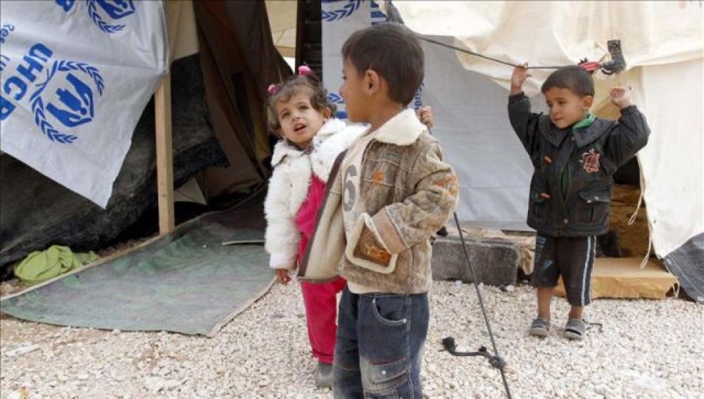 Niños en el campo de refugiados jordano de Zaatari