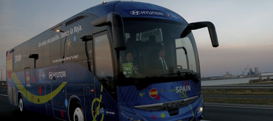 La selección española llegando a Francia La selección española llegando a Francia