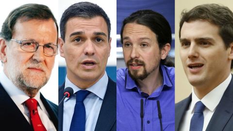 Rajoy, S&aacute;nchez, Iglesias y Rivera