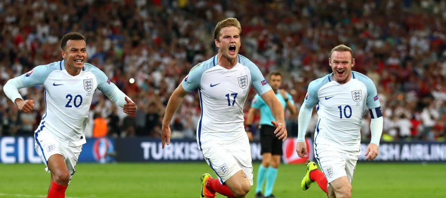 Dier celebra su golazo contra Rusia Dier celebra su golazo contra Rusia