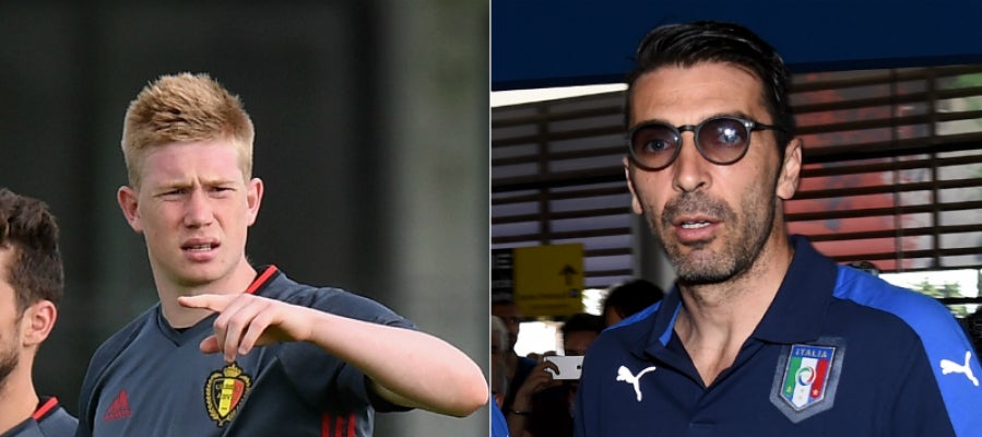 De Bruyne y Buffon, líderes de Bélgica e Italia en la Eurocopa De Bruyne y Buffon, líderes de Bélgica e Italia en la Eurocopa