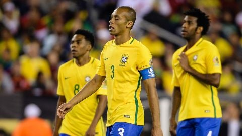Los jugadores de Brasil se lamentan la derrota